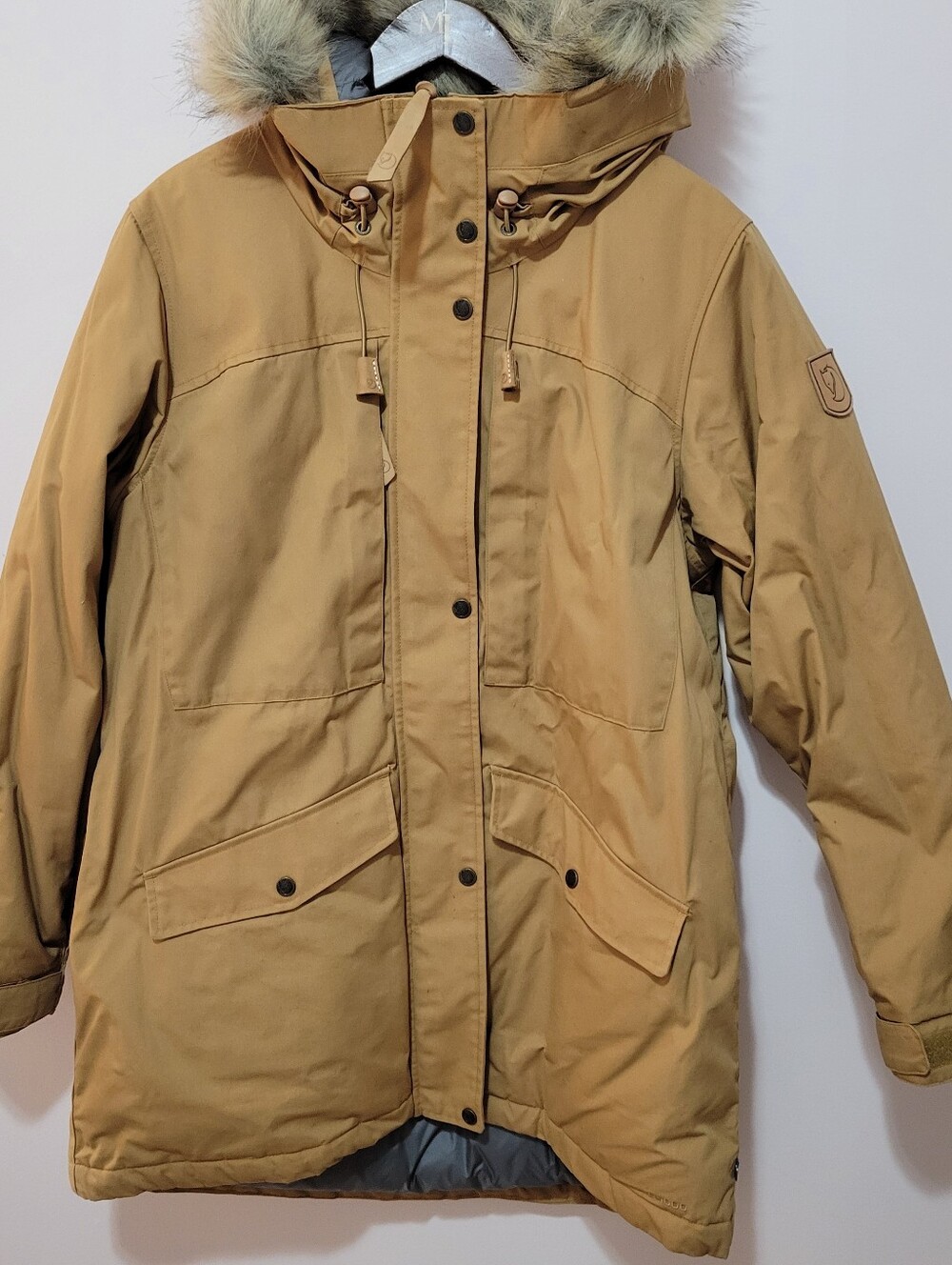 Fjallraven Singi Down Jacket Women G-1000 Tan Winter Parka